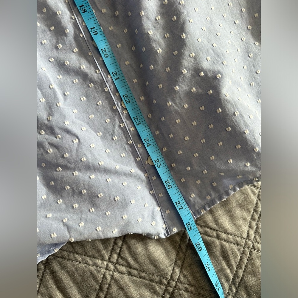 Blue Off the Shoulder Button Down Dress - Picture 6 of 11